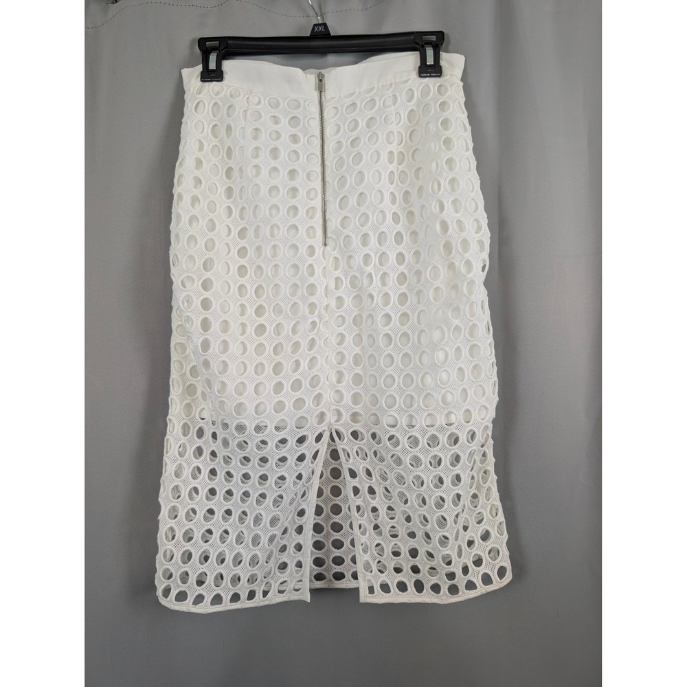 Banana Republic Eyelet Lace Midi Skirt Women Size 6 White Excellent - Picture 3 of 5